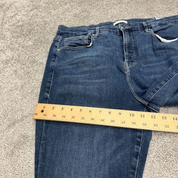 Good American Good Legs High Rise Skinny Denim Jeans Womens 18 Plus Dark Wash - Picture 13 of 16